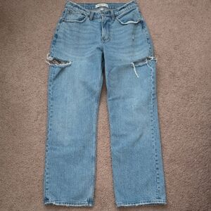 Abercrombie & Fitch Wide Leg Distressed Jean